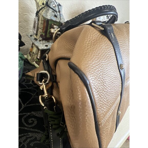 Dooney and Bourke Brown Pebble Grain Floretine Leather Large Satchel Handbag - Picture 5 of 16